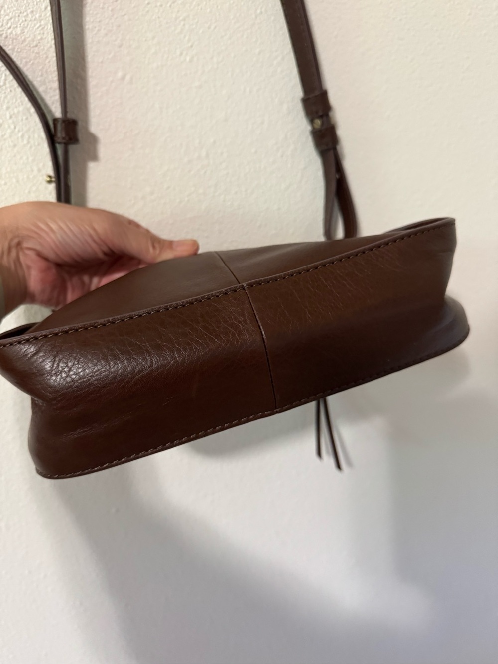 HOBO Bellamy Small Crossbody Bag Brown Genuine Leather Phone Pocket-10x5x2.5” - Picture 7 of 14